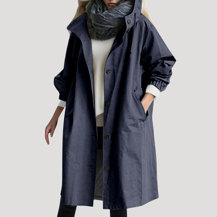 Women's Hooded Button-Up Coat