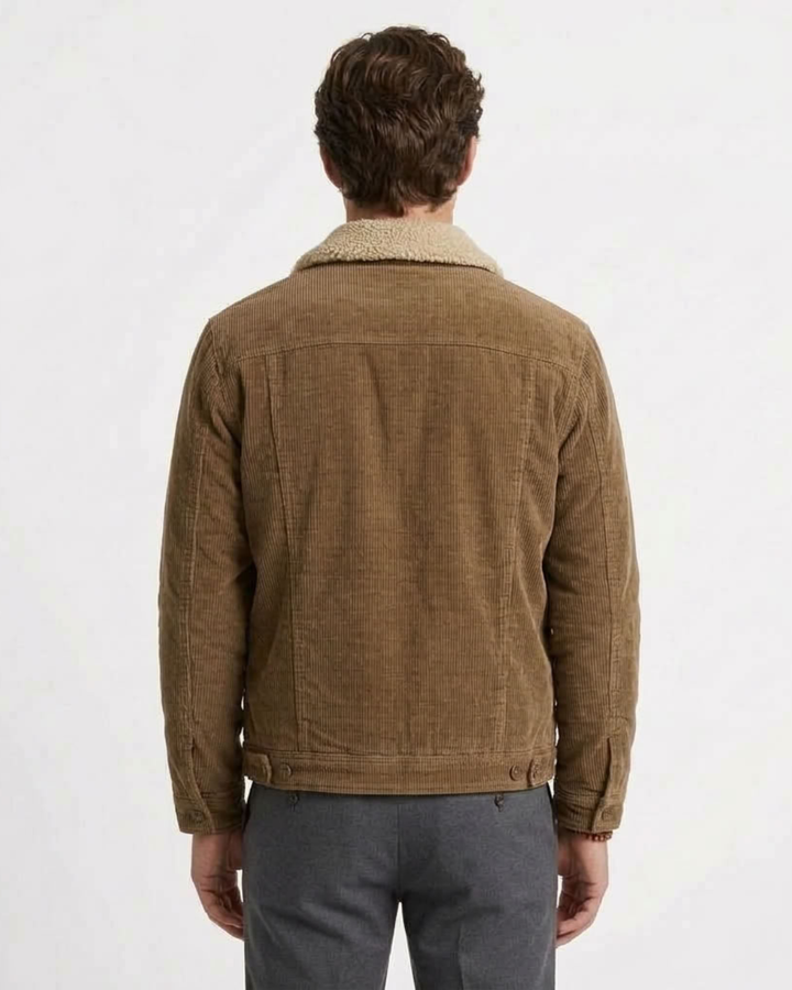 Quilted Jacket with Fine Ribbing for Men