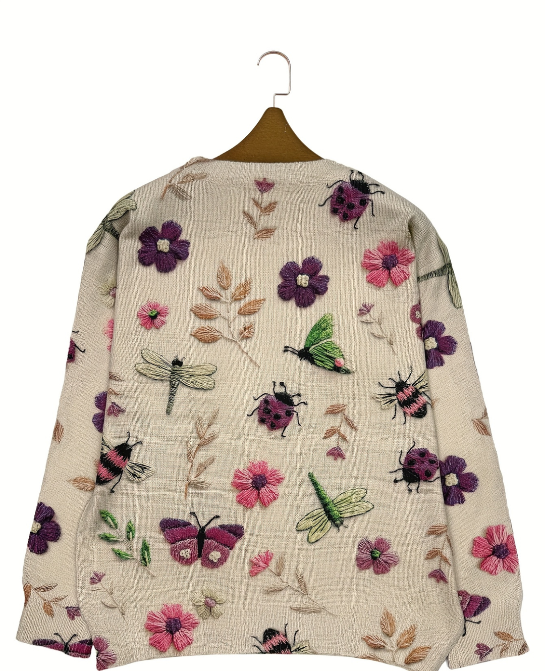 Lesa Pullover with Flower and Insect Pattern - Elena Harper
