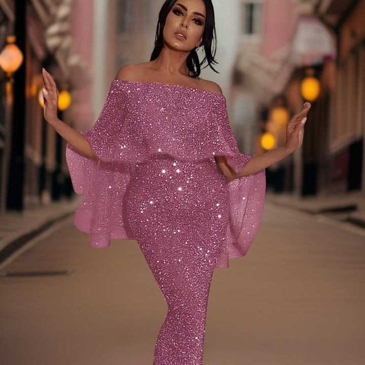 Women's Elegant Off-Shoulder Ruffle Dress
