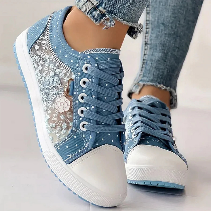 Elettra Lightweight Floral Sneakers, view 5 - Elena Harper