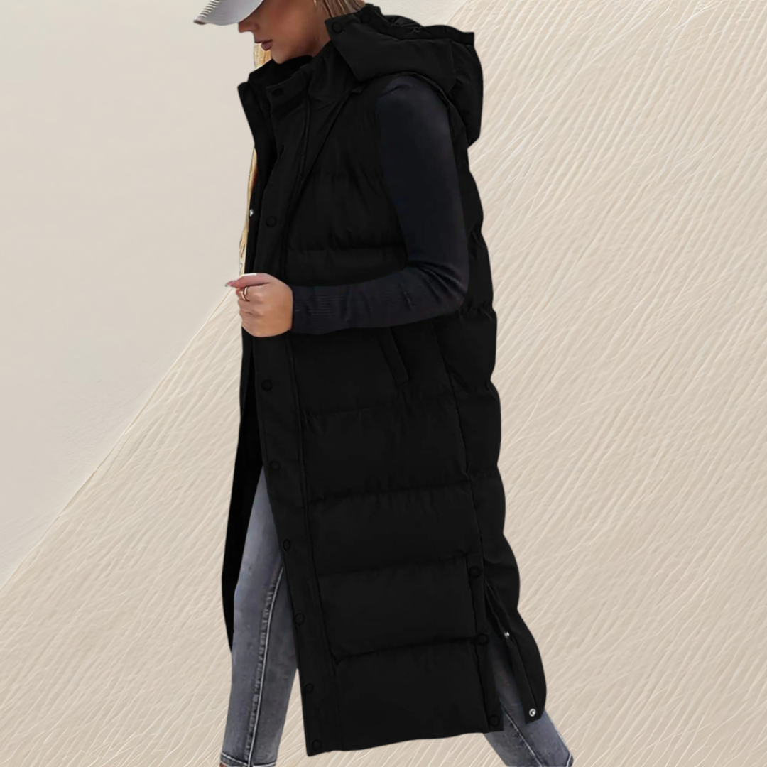 Sandrine - Chic Sleeveless Down Jacket with Hood
