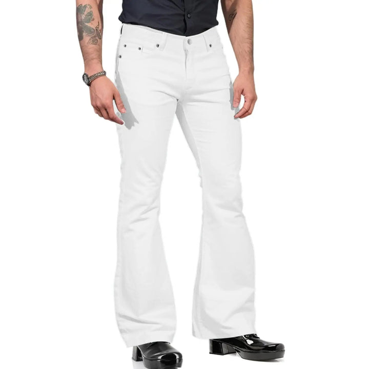 Men's Retro Flared Trousers Tailored Fit, view 6 - Elena Harper