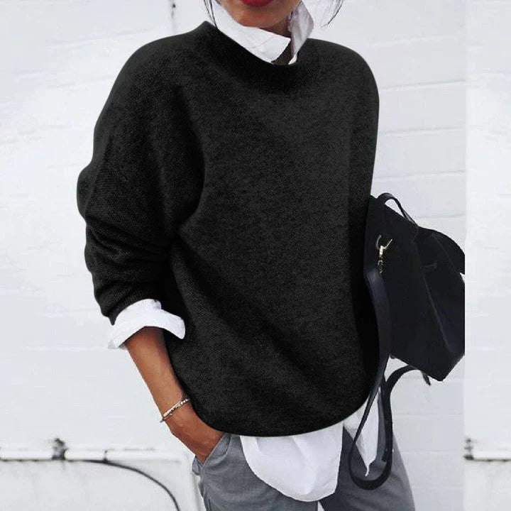 Women's Knitted Sweater – Soft Basic, Casual Autumn/Winter
