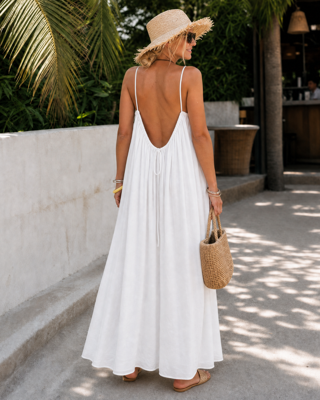 Amener Flowing Sleeveless Strappy Relaxed Midi Dress - Elena Harper