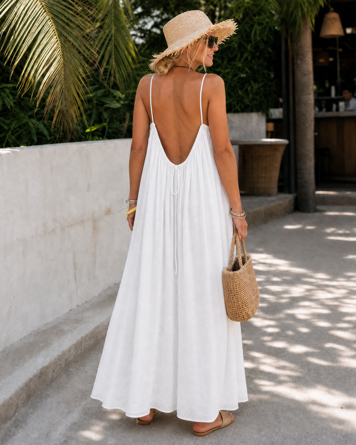 Amener Flowing Sleeveless Strappy Relaxed Midi Dress - Elena Harper