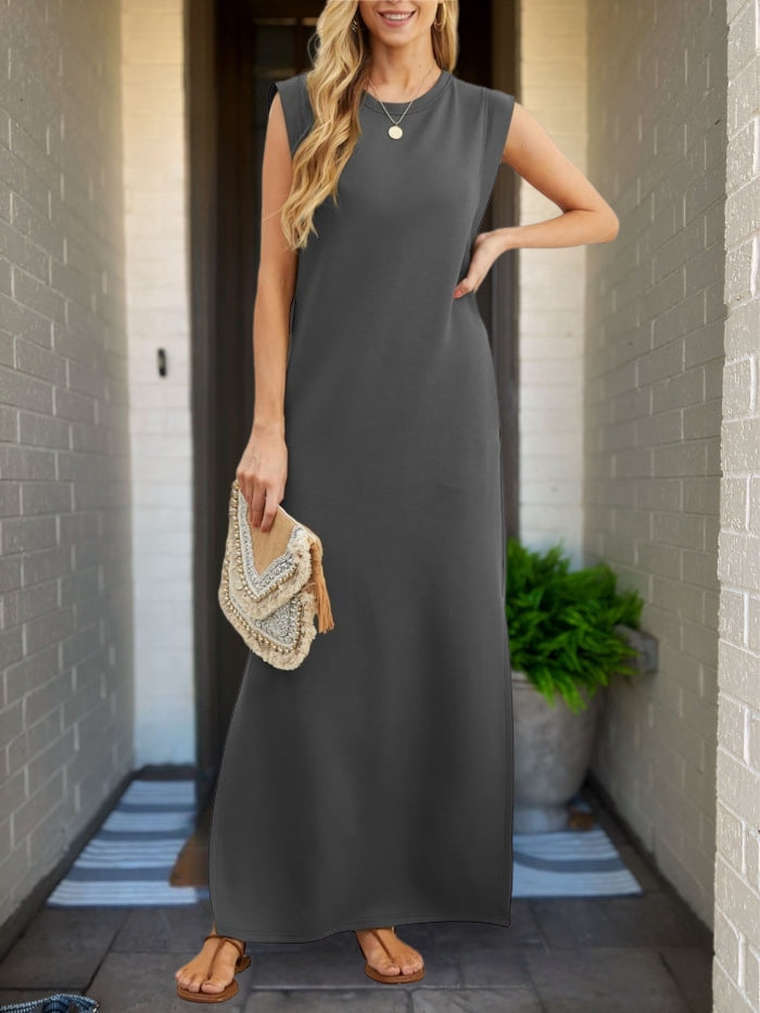 Riley Elegant Linen Dress with Handmade Details, view 2 - Elena Harper