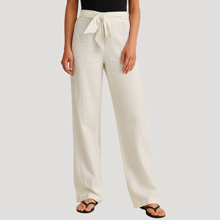 Light and Breathable Linen Pants for Women with Elastic Waistband