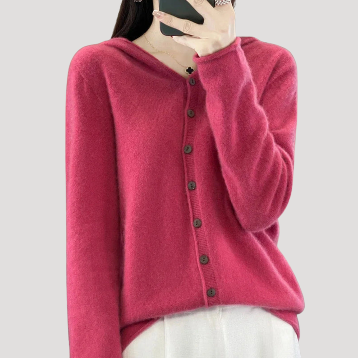 Women's Hooded Buttoned Cardigan