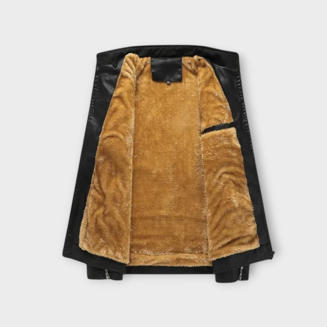 LAURENT MONACO | RETRO FLEECE-LINED LEATHER JACKET