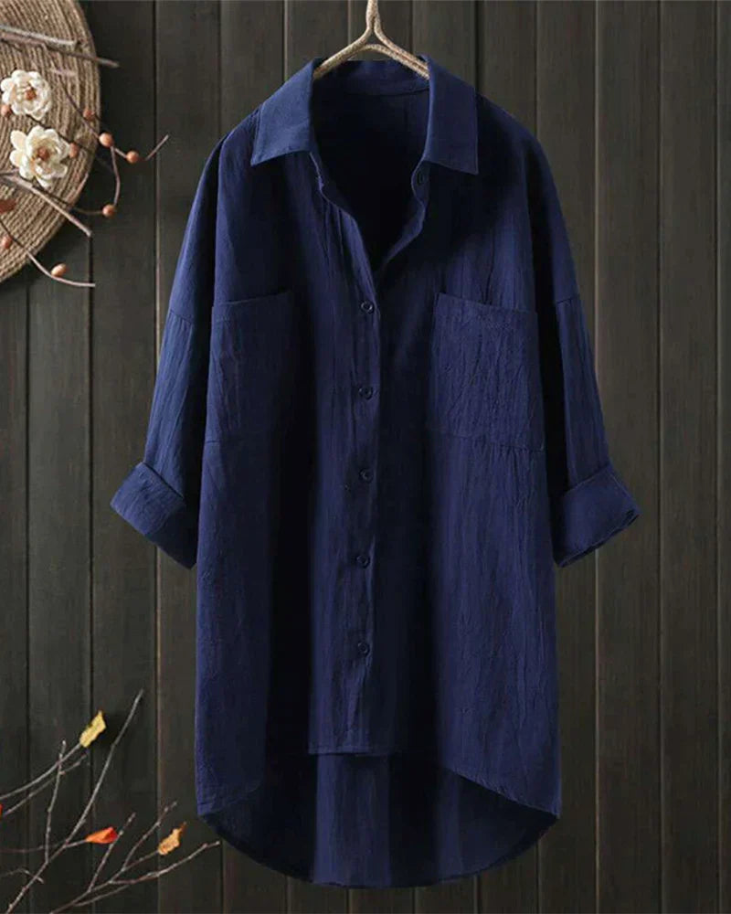 Angelina™ - Solid Color Long Sleeve Blouse