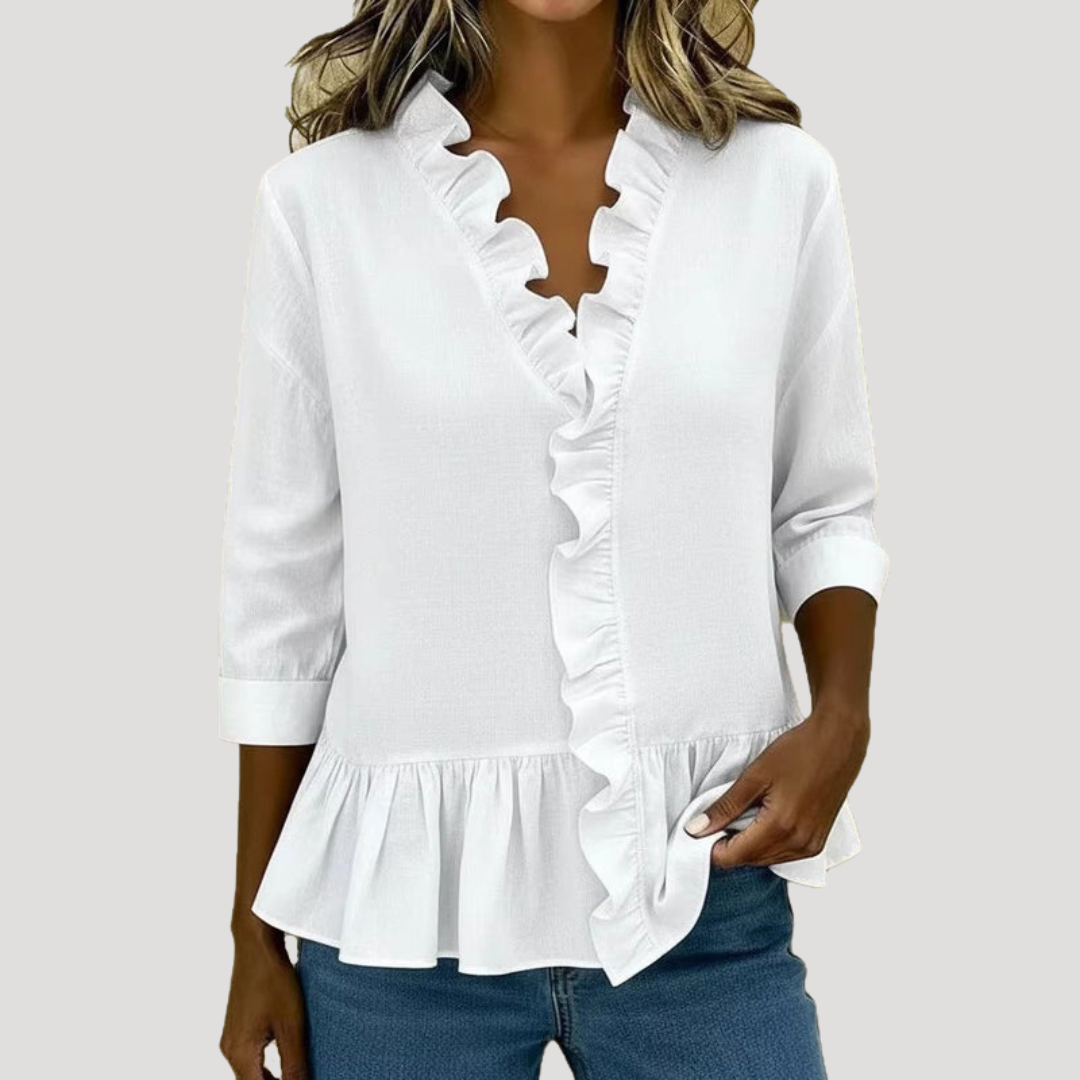Women's Long Sleeve Ruffled Blouse Bohemian