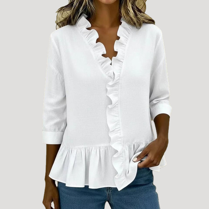 Women's Long Sleeve Ruffled Blouse Bohemian