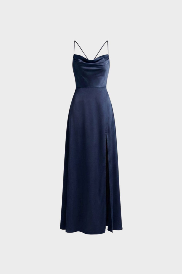 Women's Satin Evening Dress | Slit