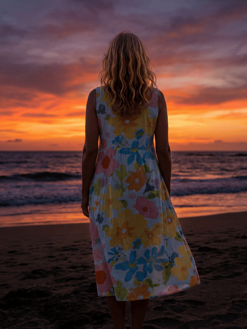 Talia™  |  Coastal Texture Midi Dress