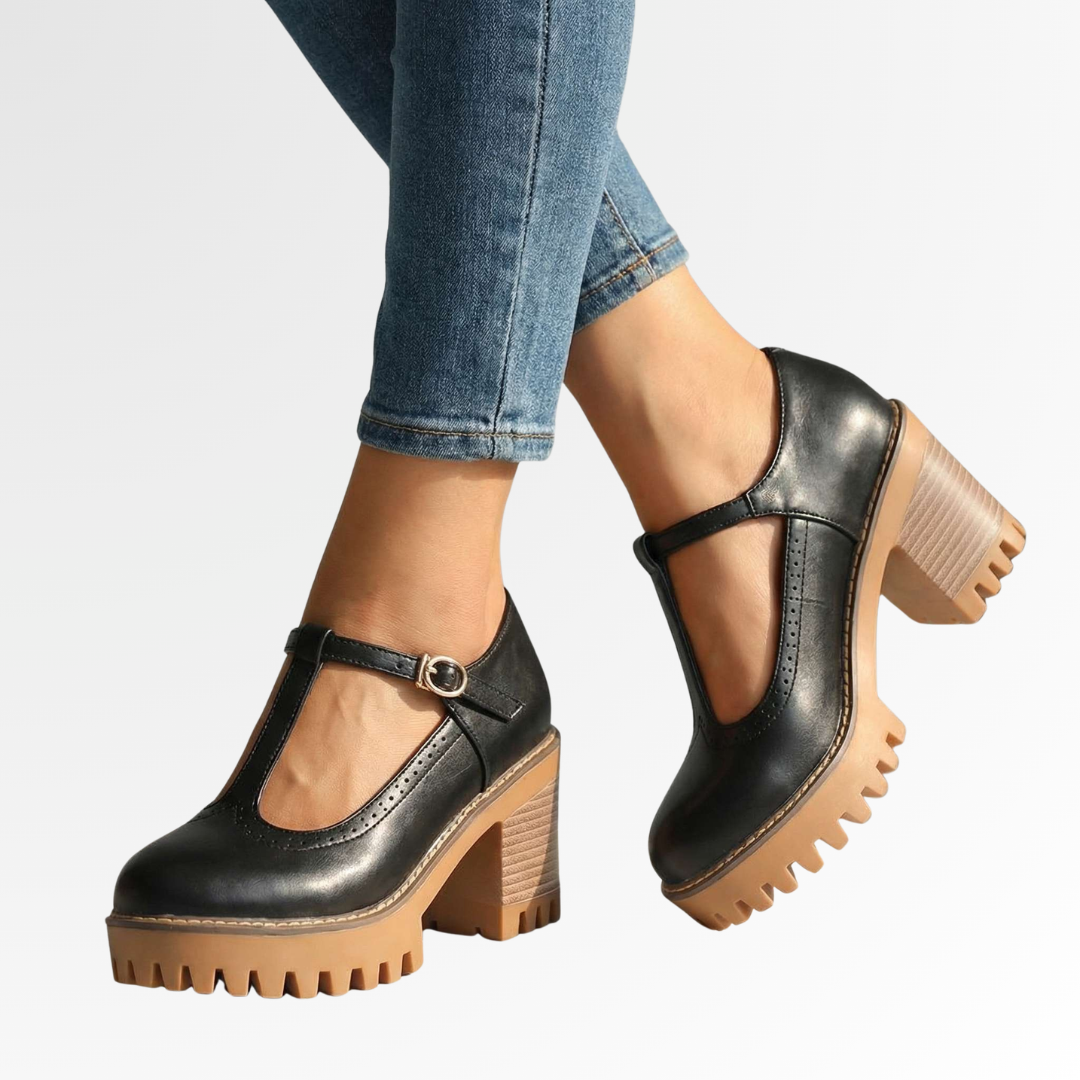 Maribella Stylish Mary Jane Pumps with Platform Sole - Elena Harper