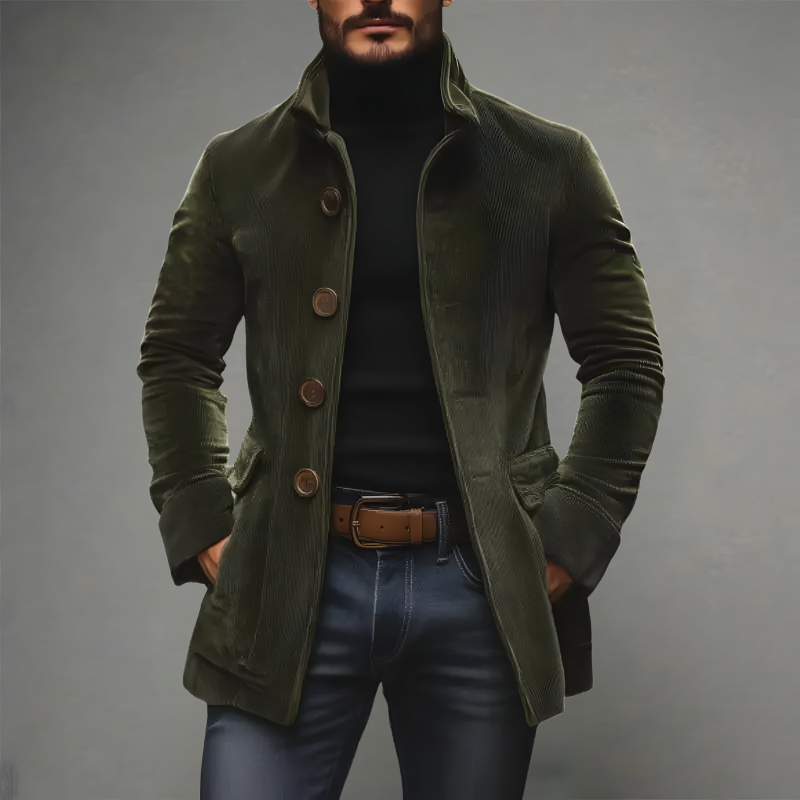 François - Elegant Short Coat with High Collar
