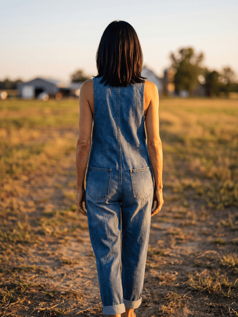 Emma & Rose Cape Town Zelie™ rooster motif jumpsuit featuring a colorful, lightweight fabric with a playful rooster design.