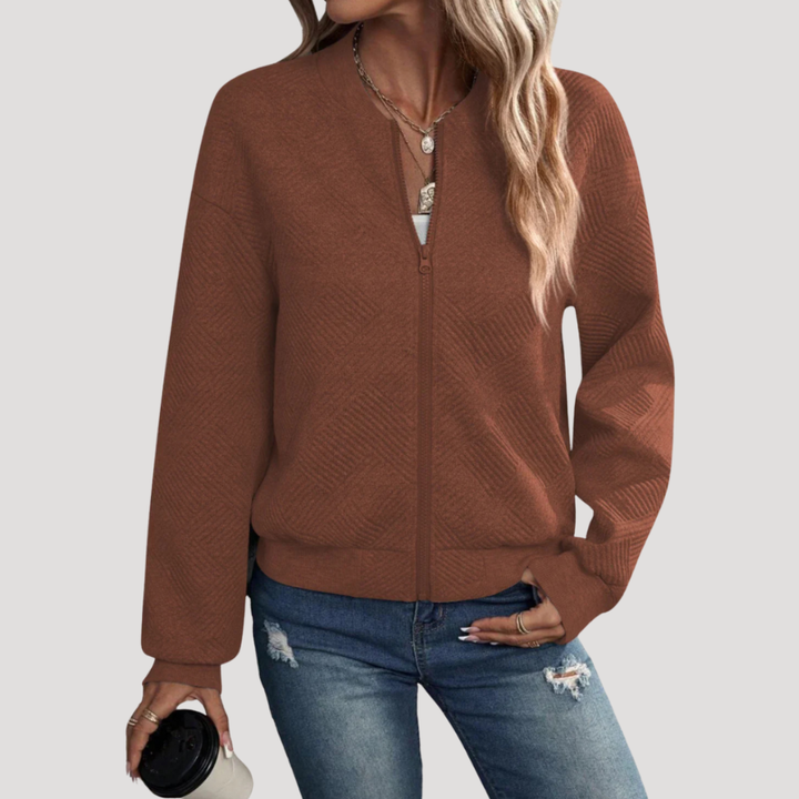 Casual Women's Long Sleeve Zip Cardigan