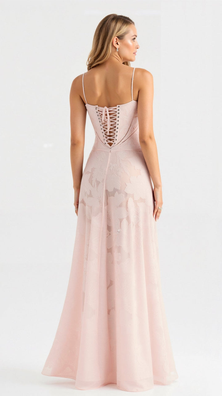 Pavia | Maxi wedding dress with thin straps and flowing design for women