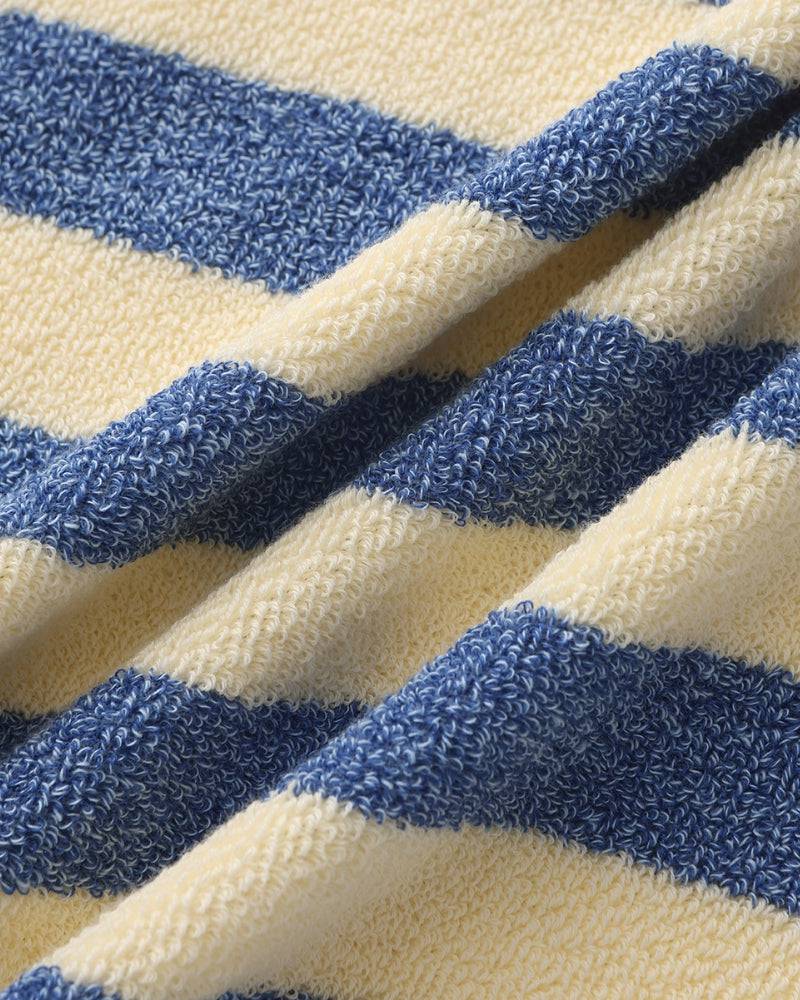 Emma & Rose Manhattan Lance™ Sea Stripe Hand Towel featuring blue and white nautical stripes on soft, absorbent fabric.