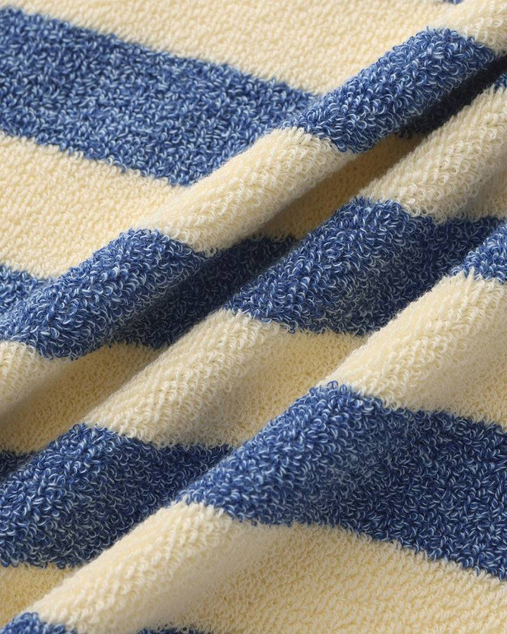 Emma & Rose Manhattan Lance™ Sea Stripe Hand Towel featuring blue and white nautical stripes on soft, absorbent fabric.