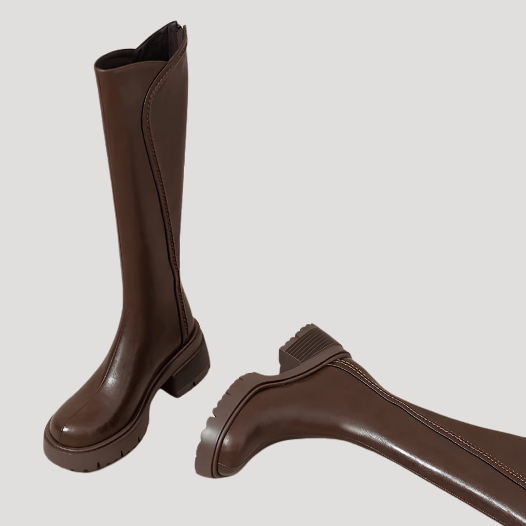 Women's High Boots with Thick Square Heel