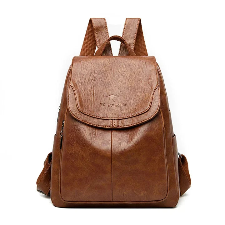Durable Leather Backpack for Women with Timeless Style, view 6 - Elena Harper