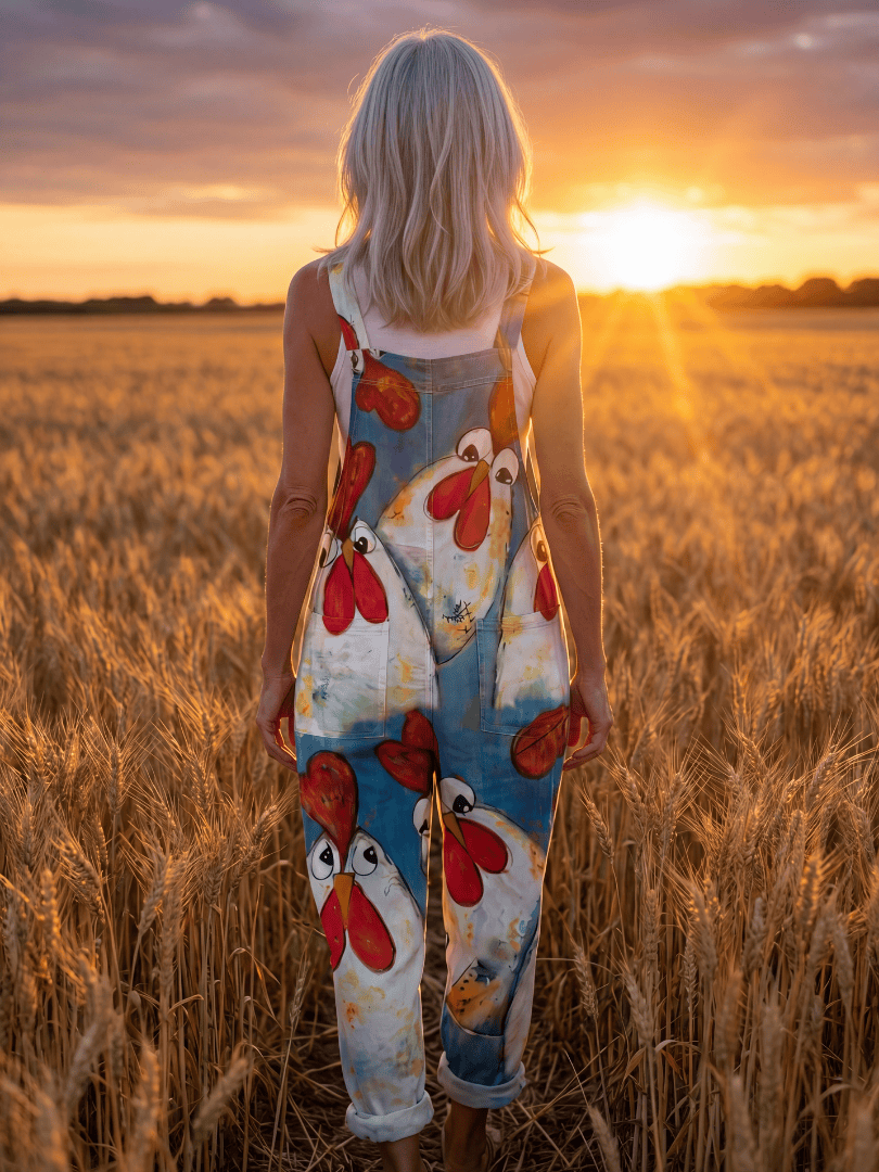 Ilaria™ Playful Motif jumpsuit by Emma & Rose Cape Town, featuring colorful playful pattern and comfortable fabric.
