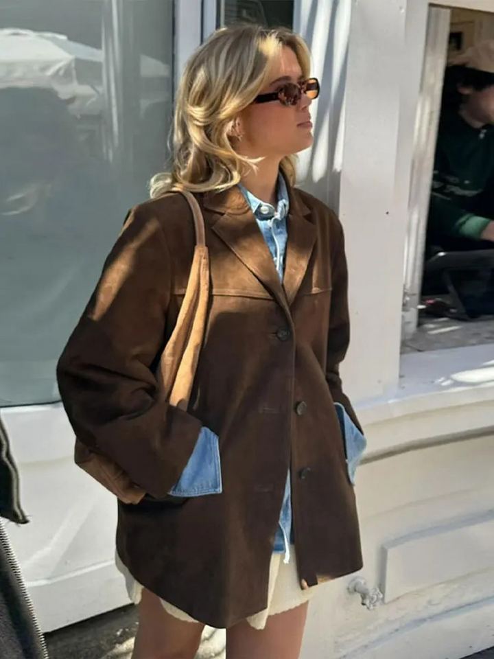 Amari Women's Trench Coat, Oversized & Modern, view 6 - Elena Harper