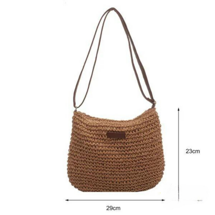 Fredhild Classic Woven Shoulder Bag, view 2 - Elena Harper