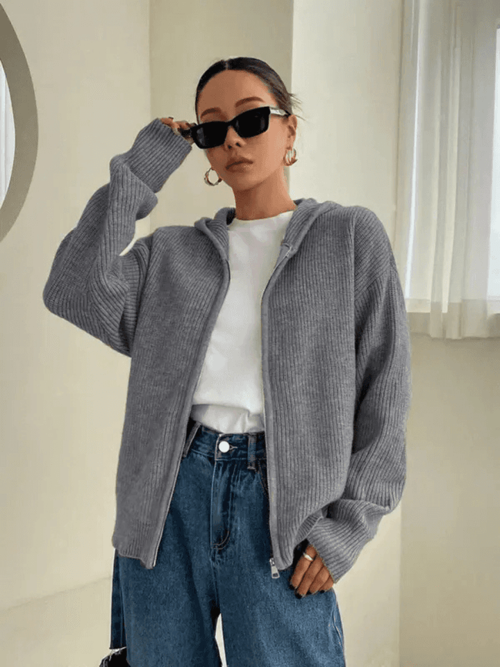 Women's Knit Zip-Up Hoodie