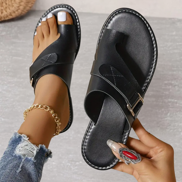 Rosalind Cushioned Comfort Sandals, view 3 - Elena Harper