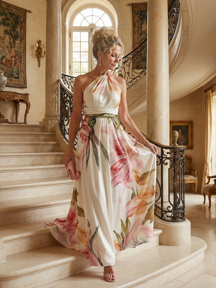 Amiel Light Floral Maxi Dress - Elena Harper