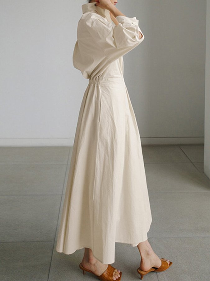 Women's Elegant Button-Front Shirt Dress - Versatile Style