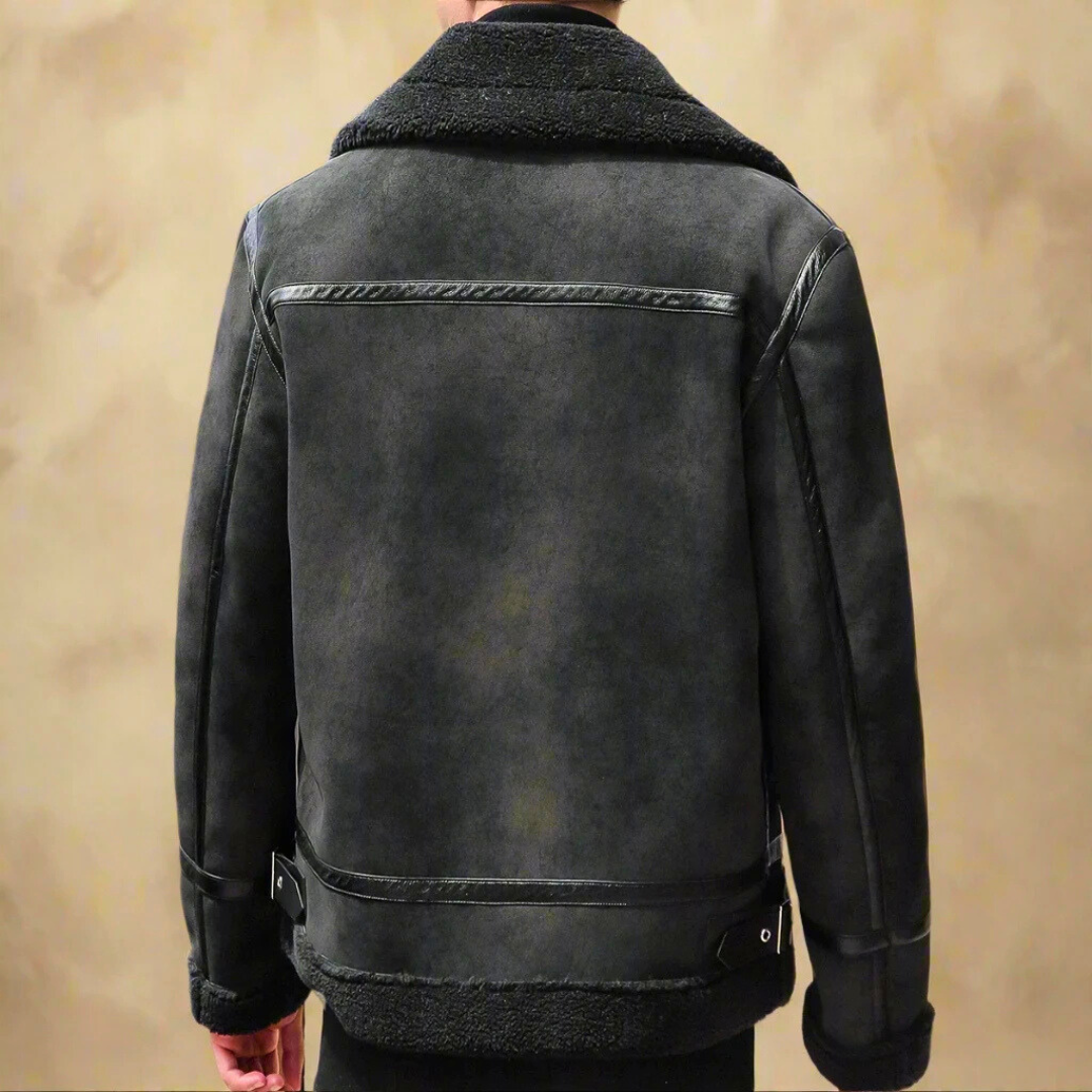 Premium Winter Suede Coat for Men with Belt – Warm and Stylish Coat