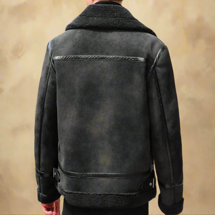 Premium Winter Suede Coat for Men with Belt – Warm and Stylish Coat