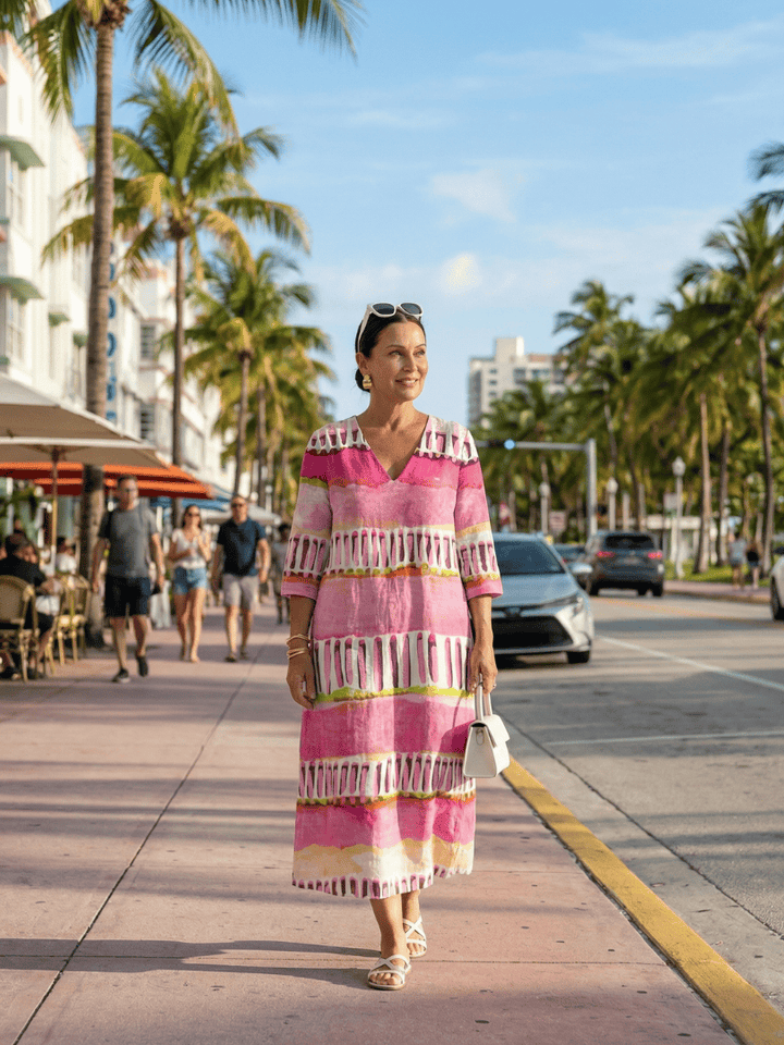 Calla™ Easy Flow Patterned Dress by Emma & Rose Cape Town, featuring a flowing design with vibrant patterns and a comfortable fit.
