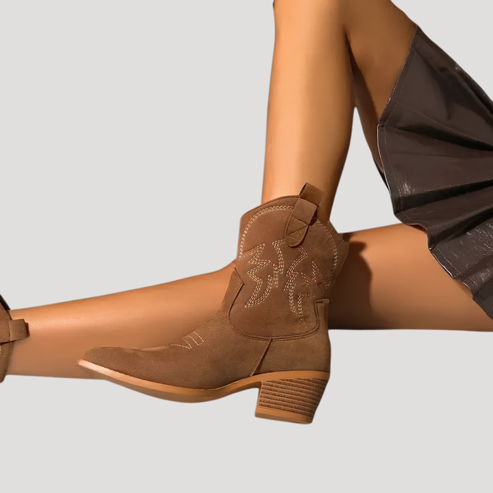 Women’s Western Ankle Boots with Pointed Toe