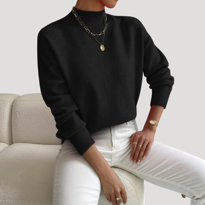 Women's High Neck Sweater with Long Sleeves