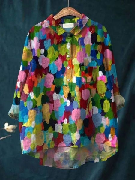 Bella | Women's Floral Button Front Pocket Blouse