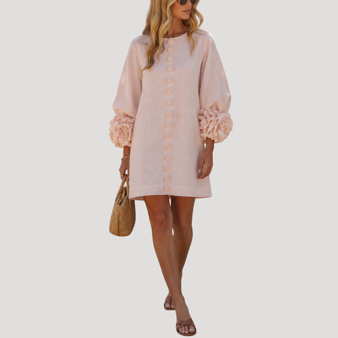 Women's Flared Mini Button Dress
