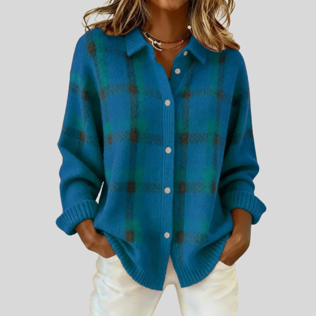 Delyth Retro Cheque Sweater - Elena Harper