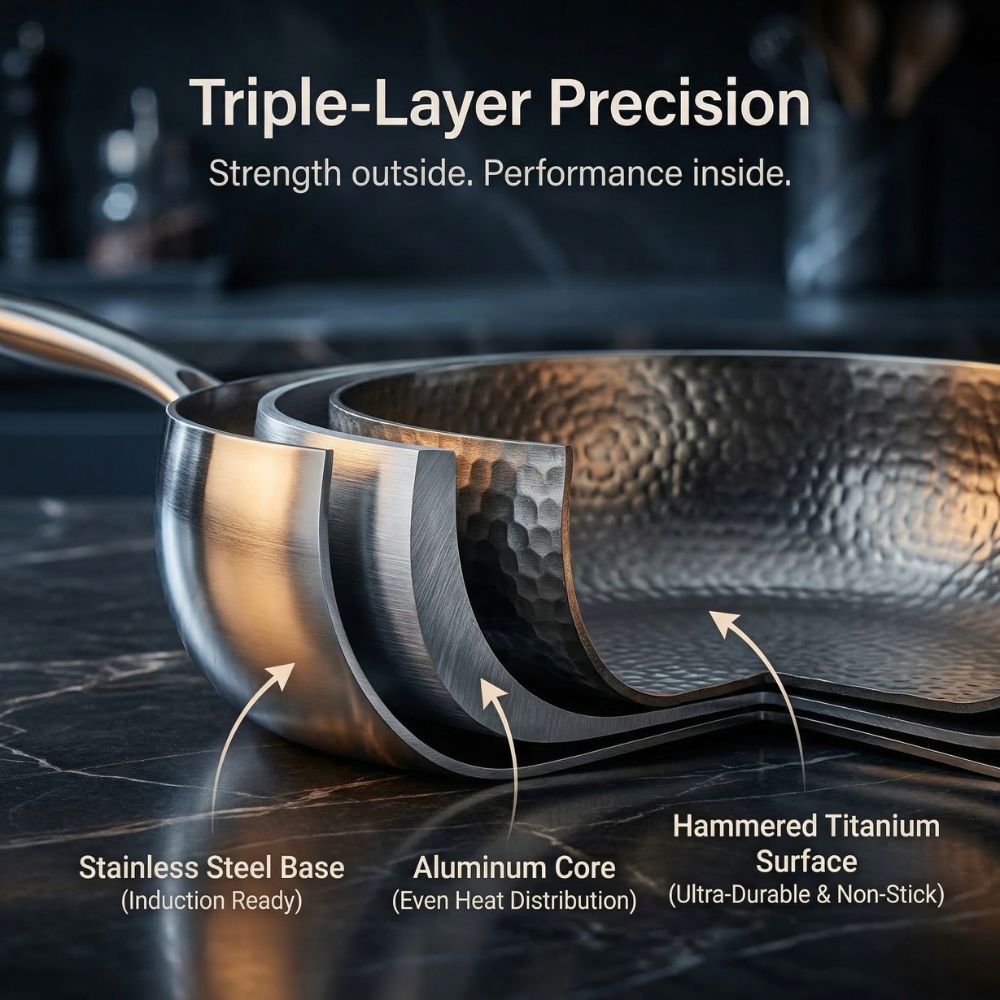 Titanium Frying Pan with Free Lid
