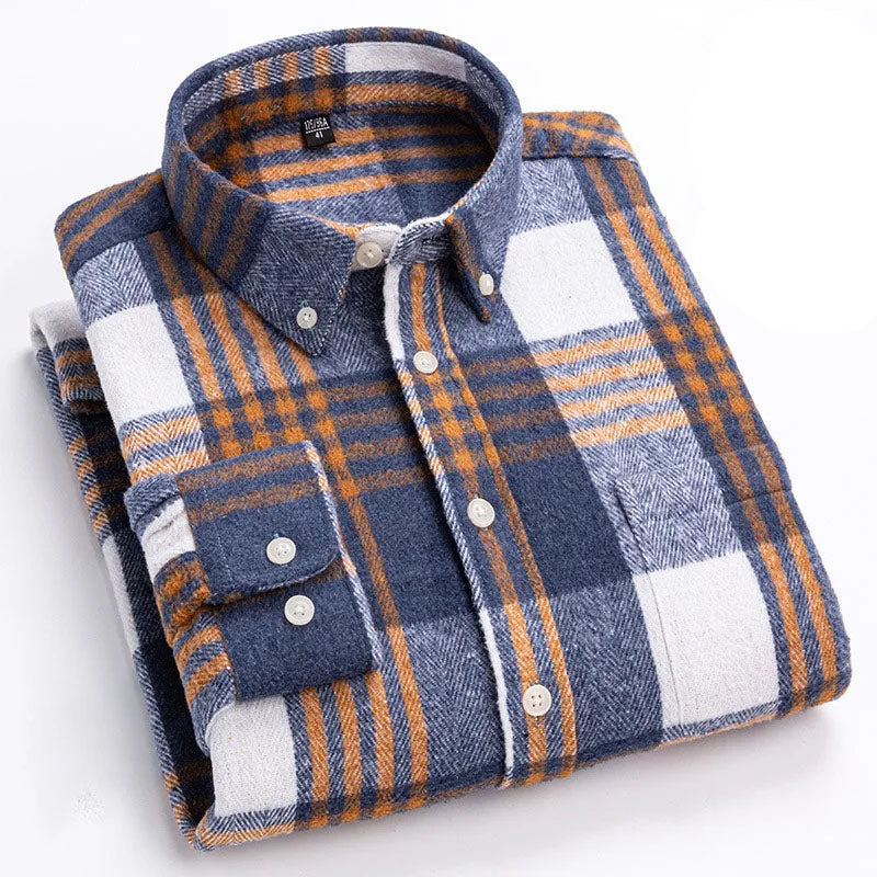 Laurent Monaco Cosy Flannel Check Shirt for Men, view 7 - Elena Harper