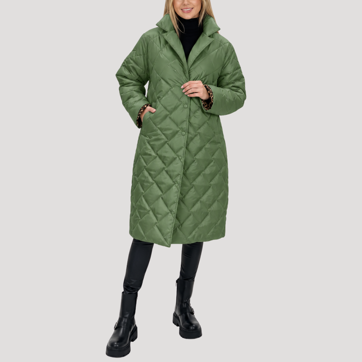 Long Quilted Winter Jacket for Women