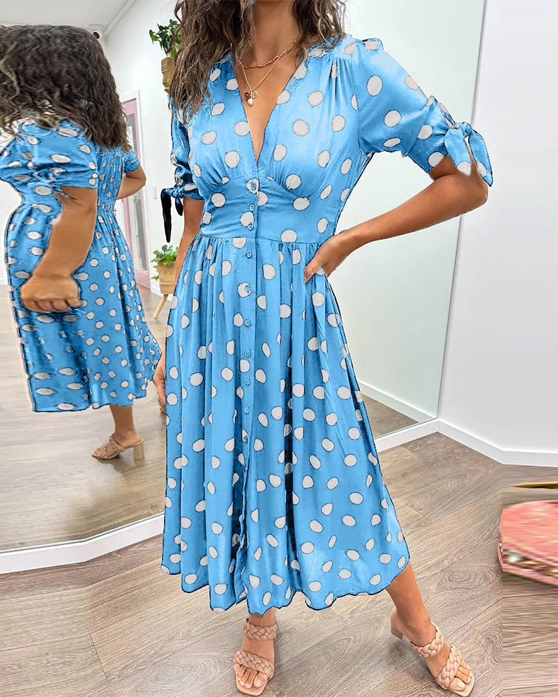Monique™  |  Elegant Polka Dot Dress