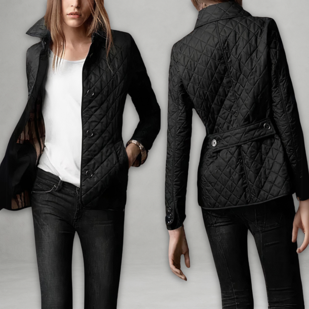 Sylvie - Elegant Quilted Checkered Jacket