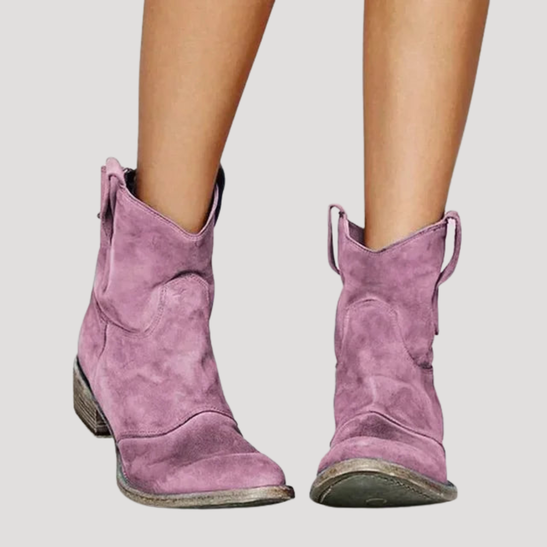 Women's Slip-On Block Heel Ankle Boots