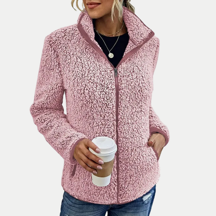 Women's Zip-Up Jacket with Textured Pattern
